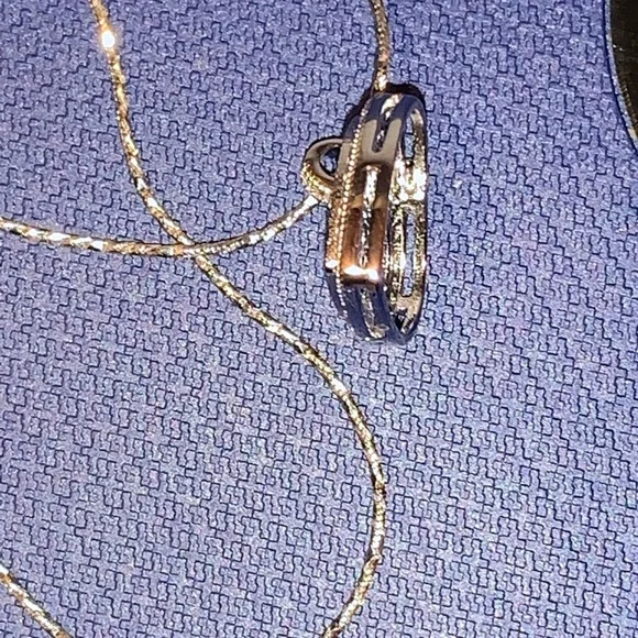 New 1/10 carat paved diamond necklace in sterling silver